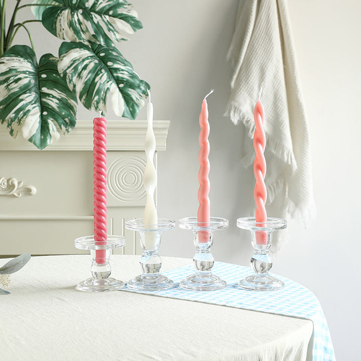 Skulpturales Ribbon-Twist Taper Kerzen Set