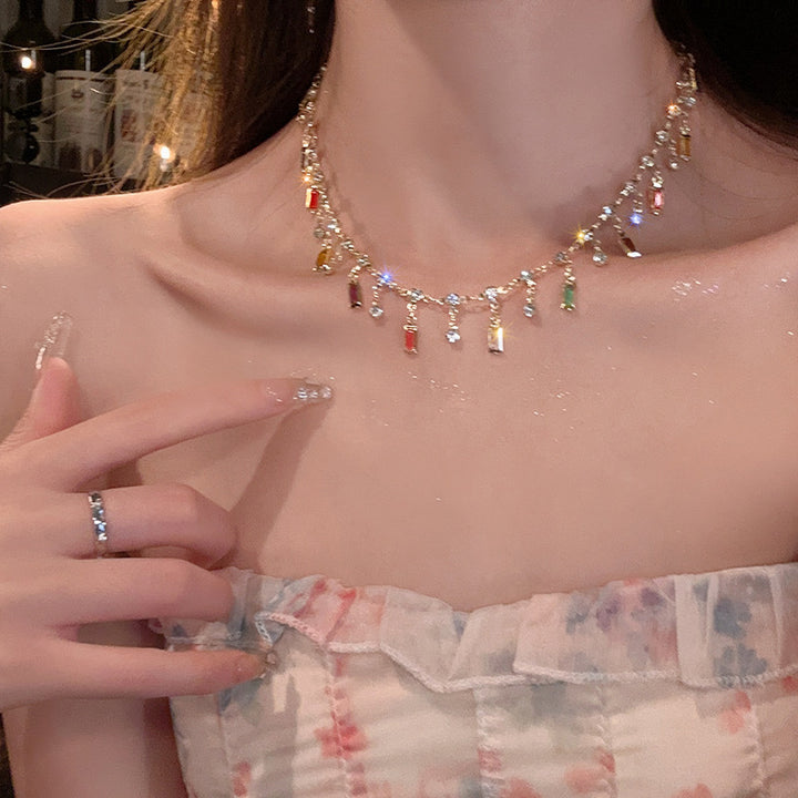 Bunte Charm Statement Halskette Karnz