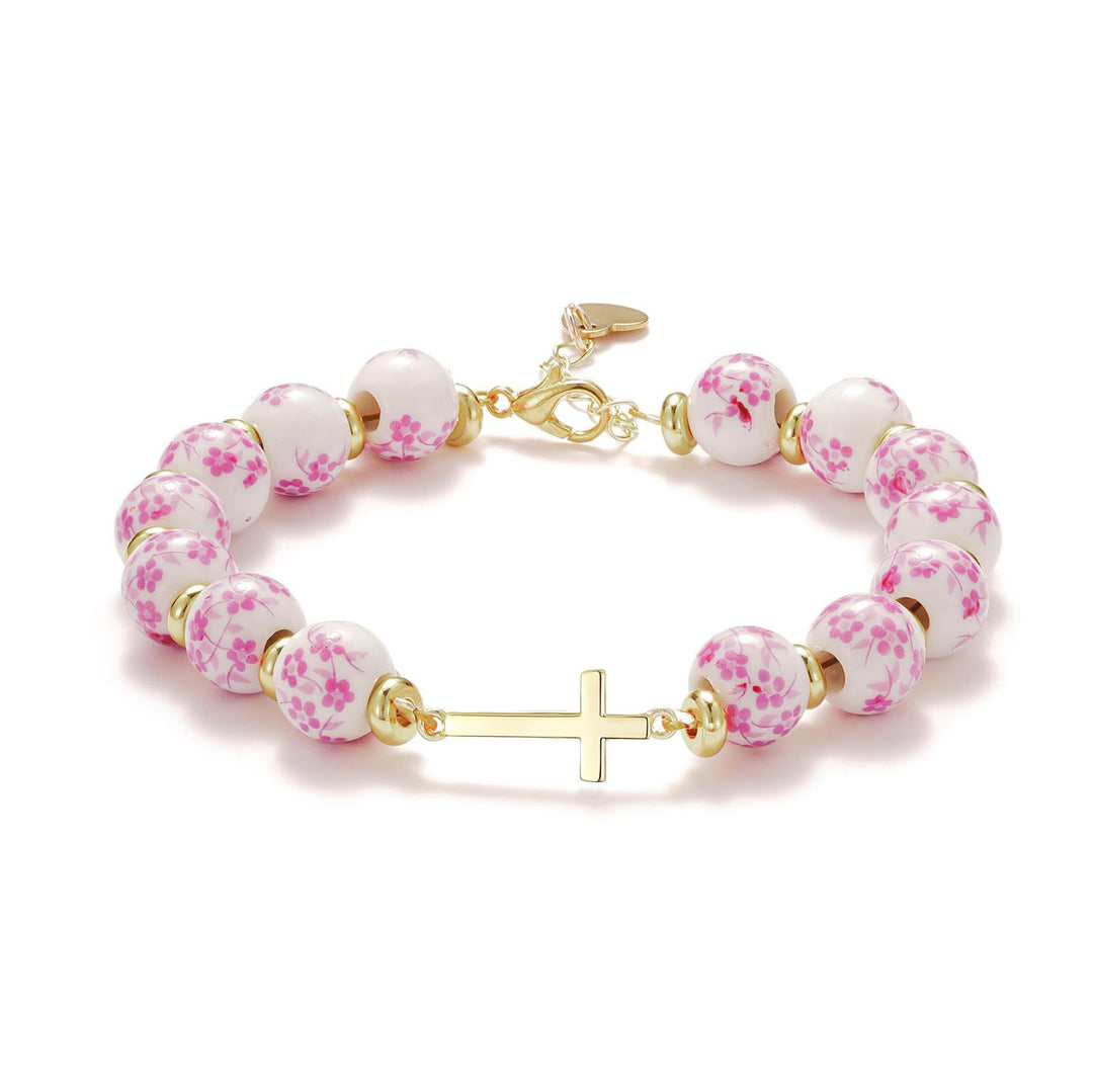Florale Perlen-Charm-Armband Karnz