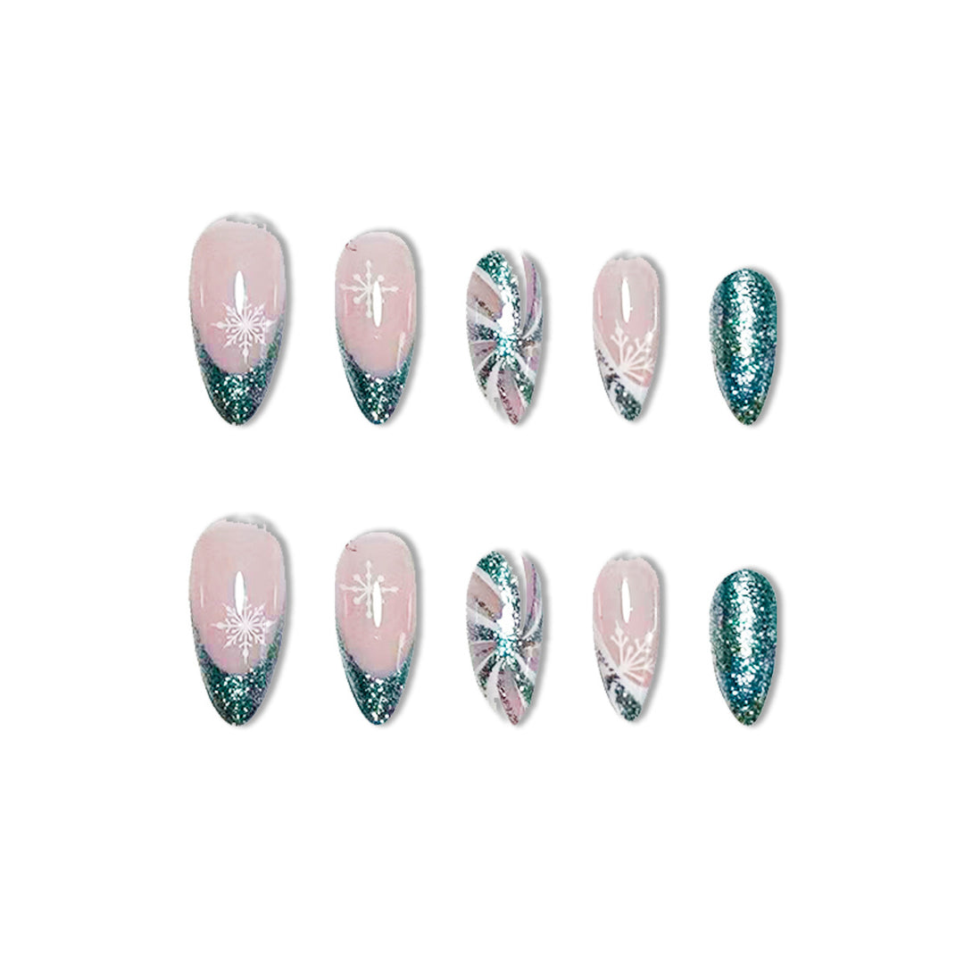 Elegante Glitzer-Nagelkunst-Verstärkungen Karnz