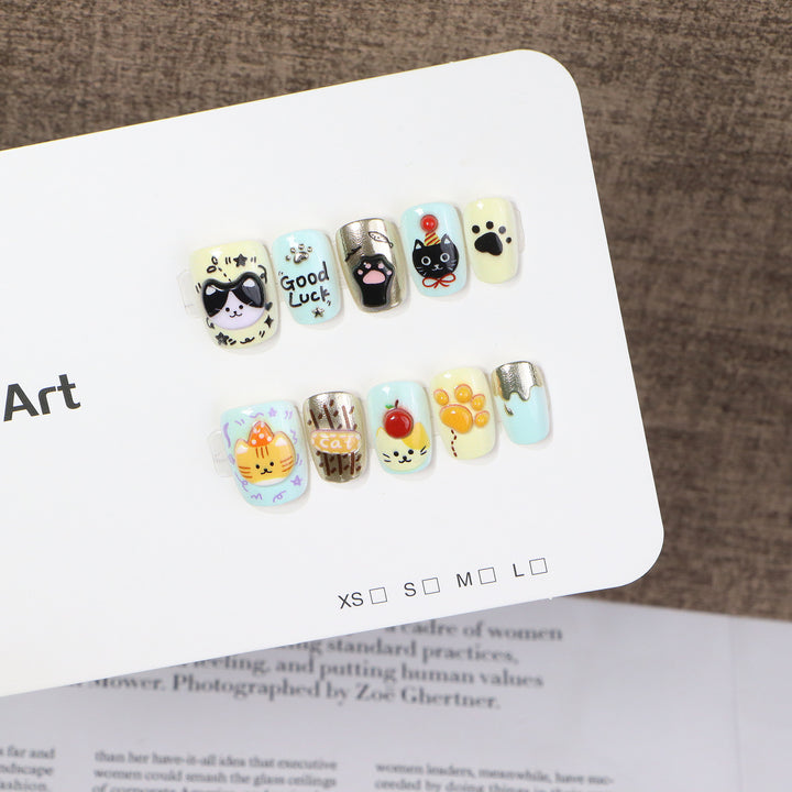 Verspielt Thematisches Press-On Nagelkunst Set Karnz