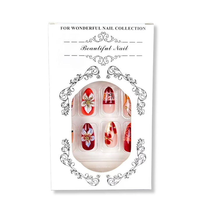 Künstlerisches Florales Press-On Nagelkünste Set 1790746209