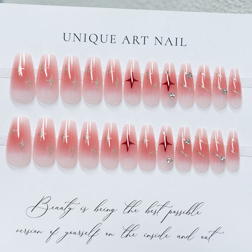 Dekorative Lange Stiletto Press-On Nagelkunst