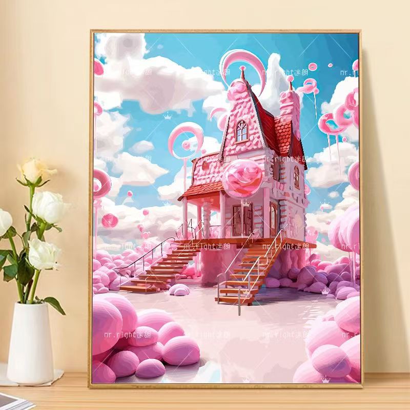 Skurrile Fantasy Landschaft Kunst Leinwand Karnz