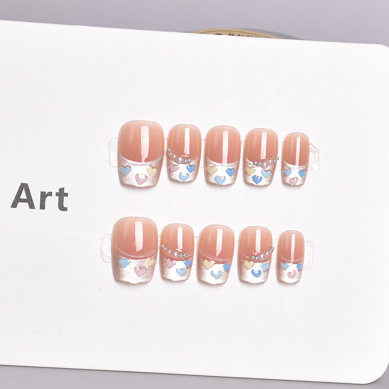 Künstlerisches Floral Press-On Nagelset Karnz