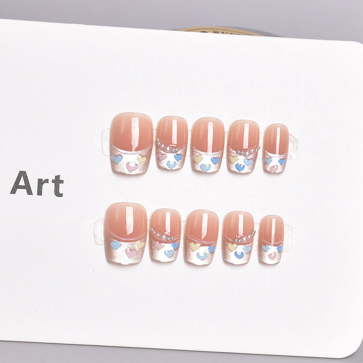 Künstlerisches Floral Press-On Nagelset Karnz