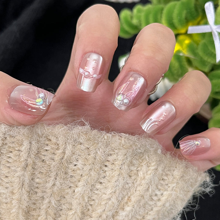 Elegantes Press-On-Nagelset mit Glitter- und Glanzfinish Karnz