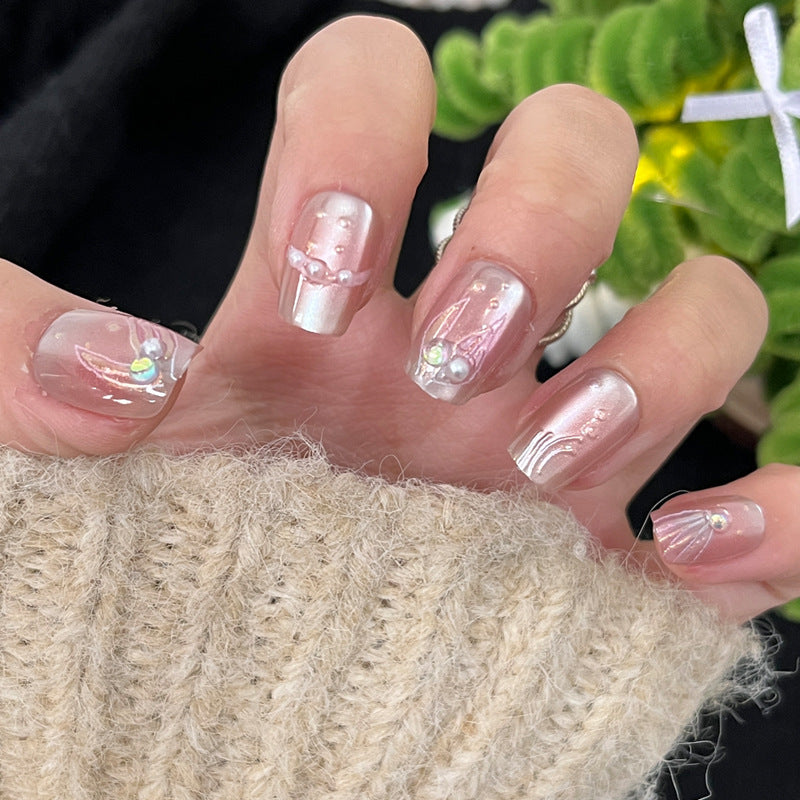 Glänzendes dekoratives Press-On-Nagelset Karnz