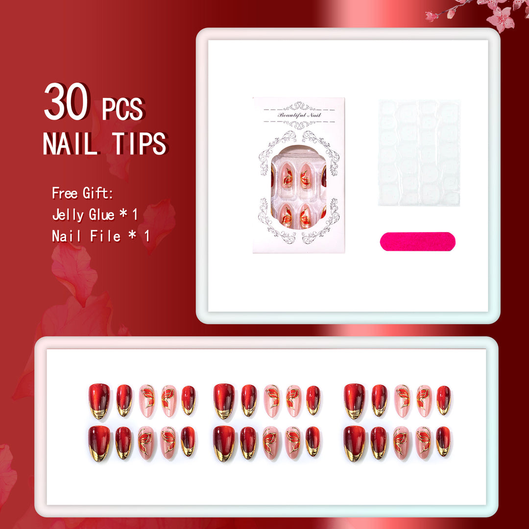 Elegantes florales Design Press-On Nagelset