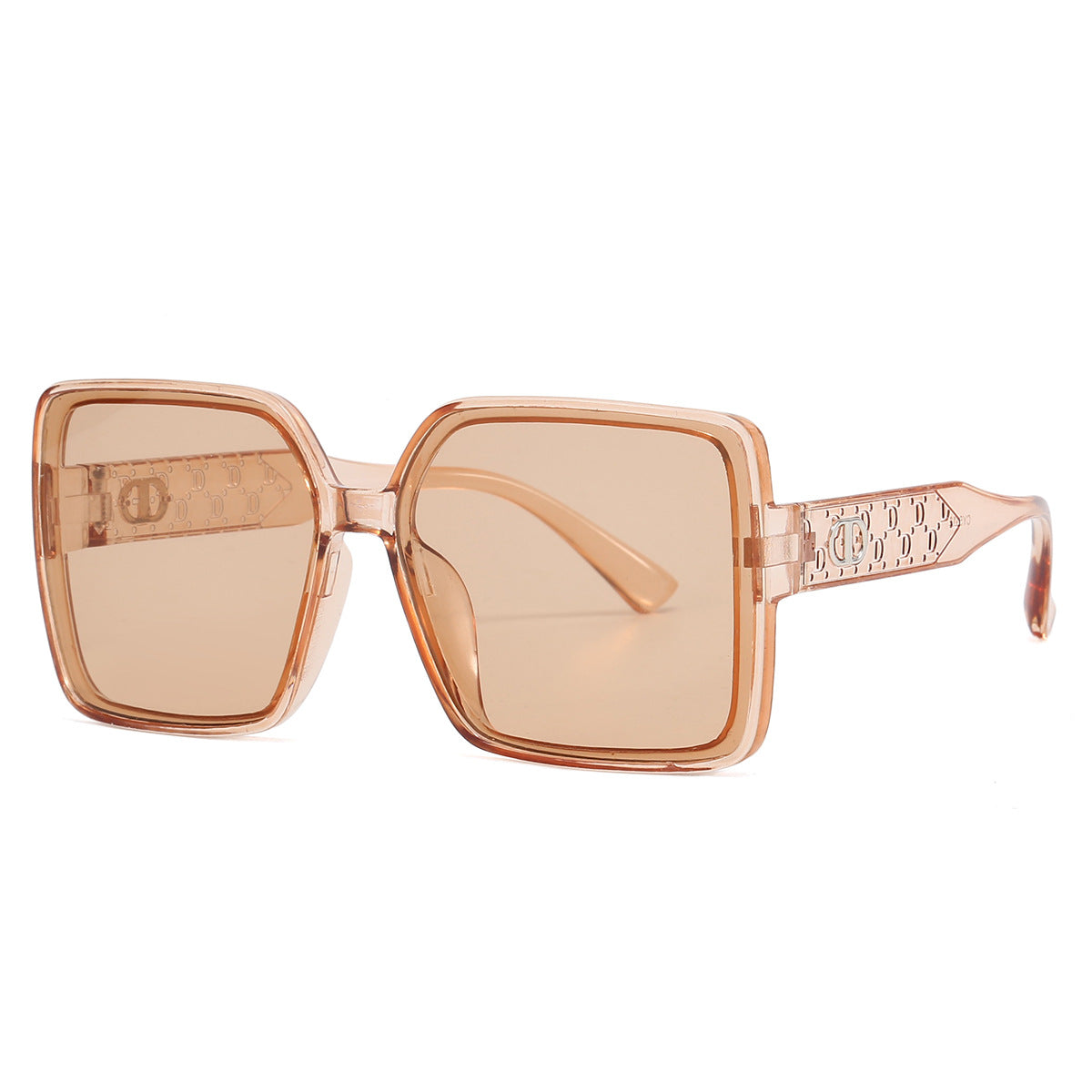 Damen modische quadratische Sonnenbrille mit transparentem Design Karnz