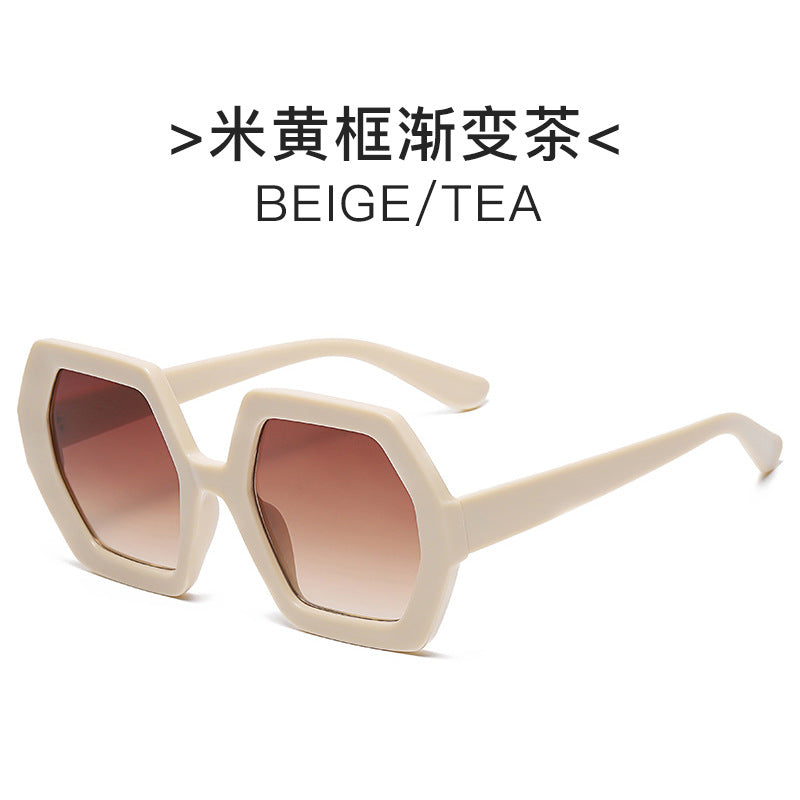 Damen extravagante hexagonale Sonnenbrille Karnz