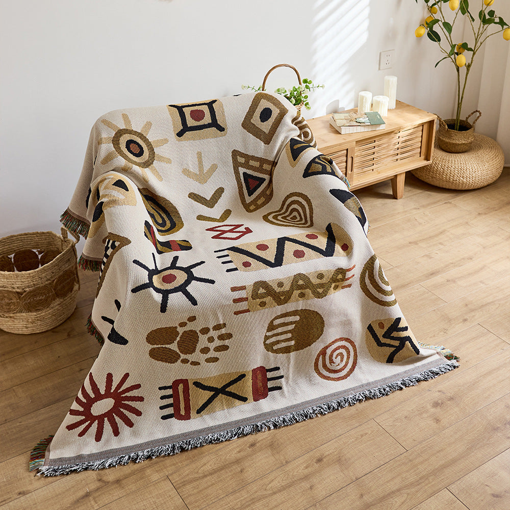 Künstlerische Jacquard-Wurfdecke