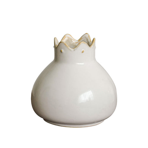 Elegante Keramikvase mit gewelltem Rand Karnz