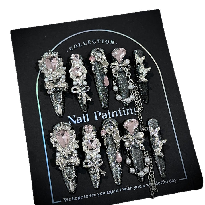 Glamouröse Bejeweled Press-On Nagelset