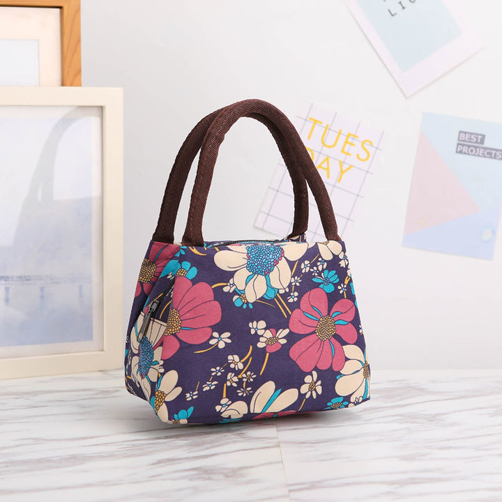 Floral Print Isolierte Lunch-Tragetasche Karnz