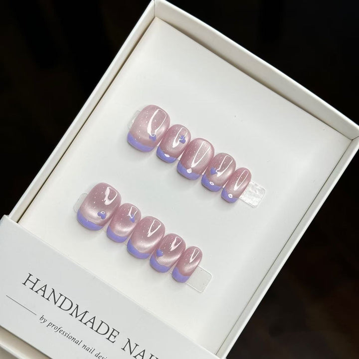 Handgemachtes Press-On Nagelkunstset mit elegantem Ombre-Finish
