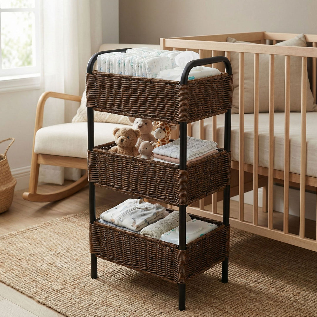 Multi-Tier Geflochtener Badezimmer-Organisator Korb Karnz