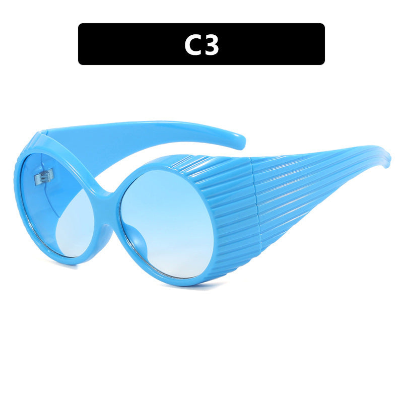 Damen extravagante Sonnenbrille mit geschwungenem Rahmen Karnz