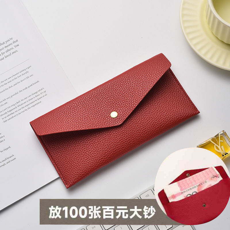 Elegante Texturierte Leder Clutch Wallet Karnz