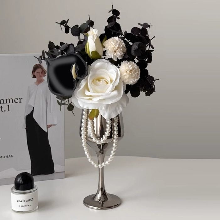 Elegante Blumen Weinglas Tisch centerpiece