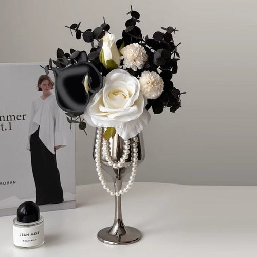 Elegante Blumen Weinglas Tisch centerpiece