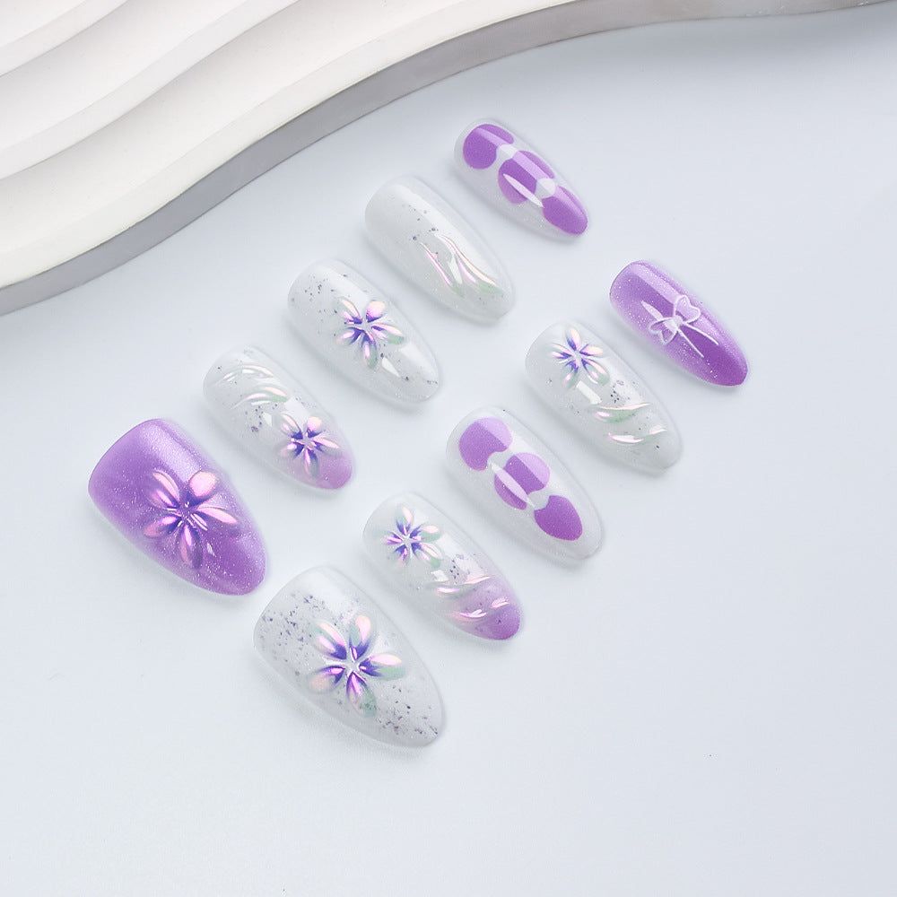 Dekorative Blumen Press-On Nagelkollektion Karnz