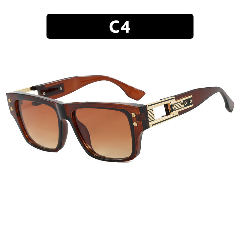 Damen modische quadratische Sonnenbrille mit eleganter goldener Zierstruktur Karnz