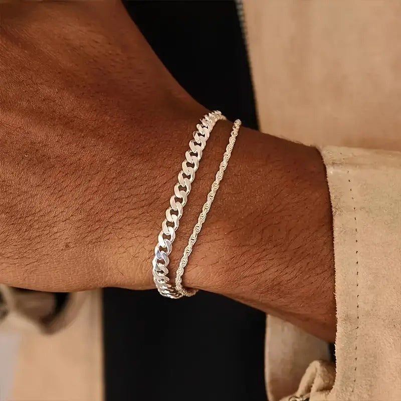 Schichtige Texturierte Kettenarmband Karnz