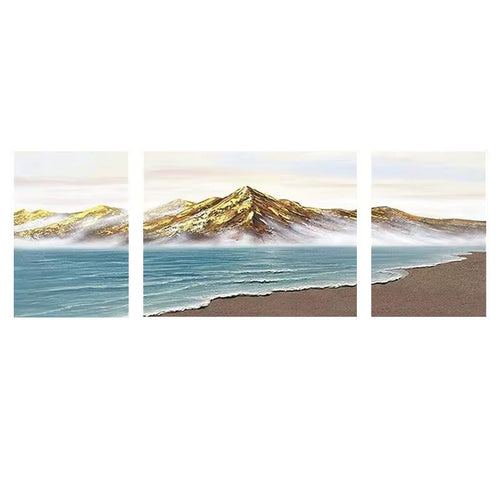 Panoramische Berg- und Ozean-Leinwand Kunst
