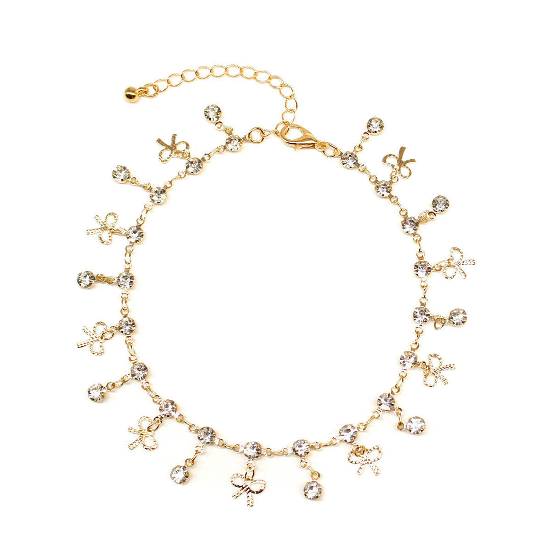 Delikate Kristall Charm Fußkettchen Karnz