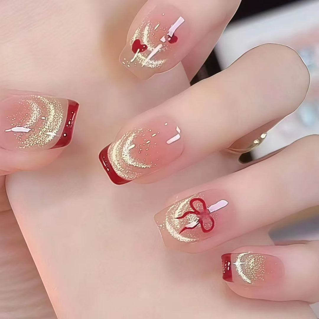 Herz-Themen Press-On Nagelkunst