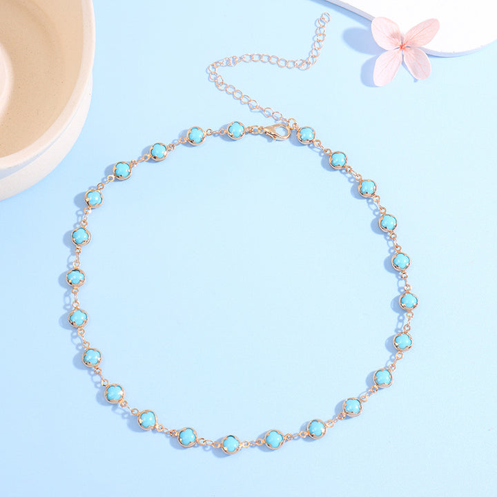 Floral Charm Choker Halskette Karnz 1788164322