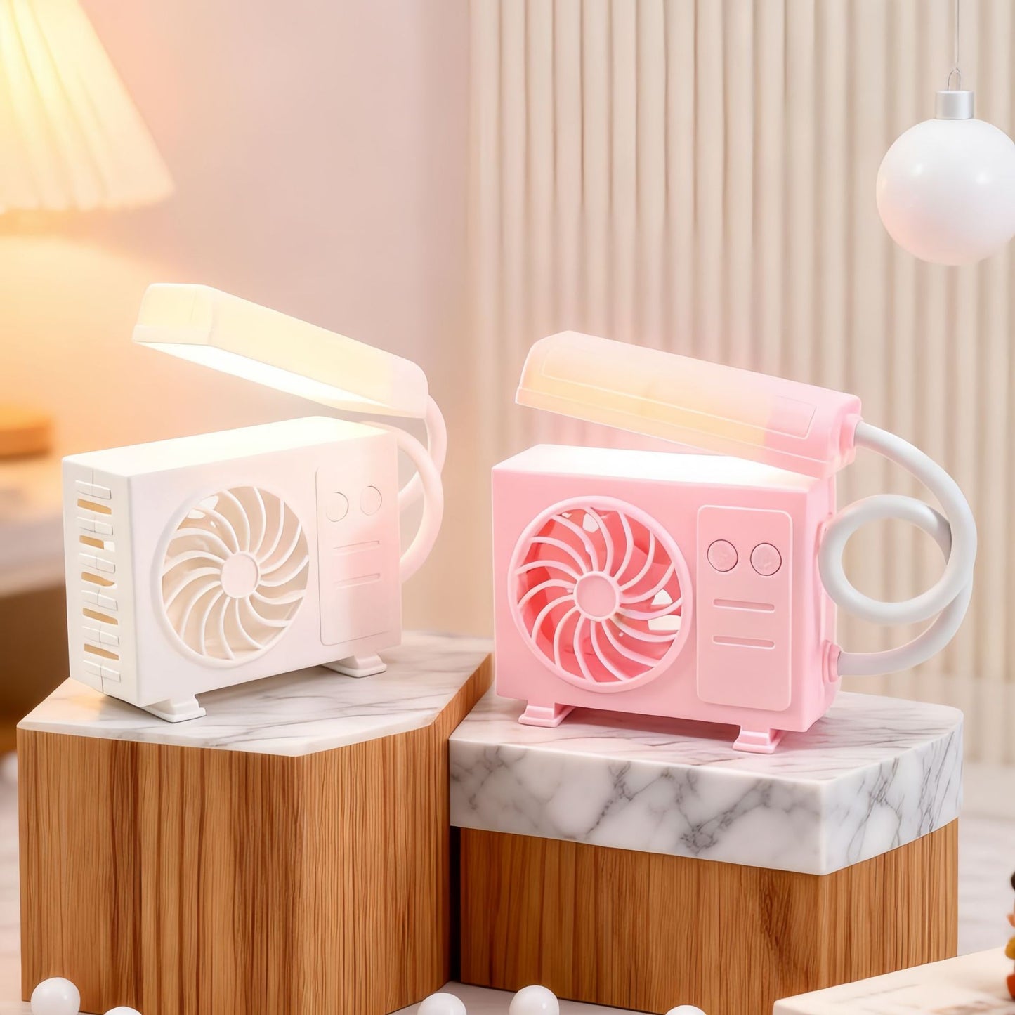 Damen Tischlampe mit integriertem USB-Ventilator Karnz