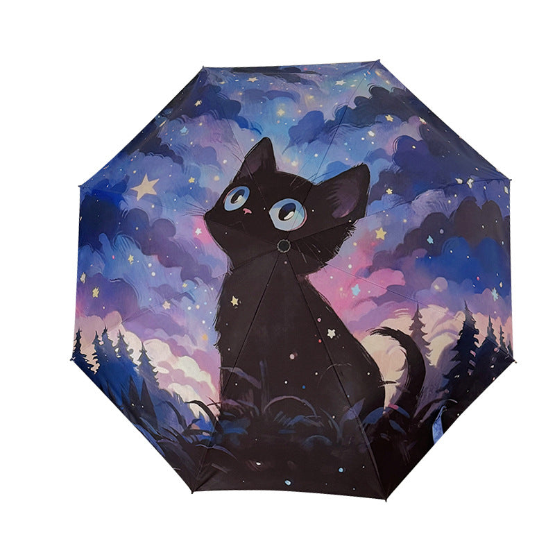 Damen Regenschirm mit niedlichem Katzenmotiv von Karnz