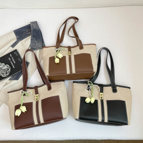 Stilvolle Canvas-Shopper-Tasche mit eleganten Akzenten