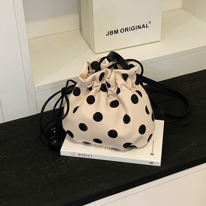 WoFun gepunkteter Mini-Handtasche mit Kordelzug Karnz