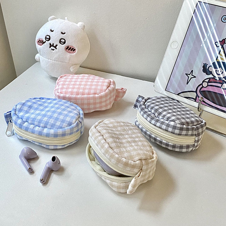 Handgefertigte Kosmetiktasche Im Gingham-Design Karnz