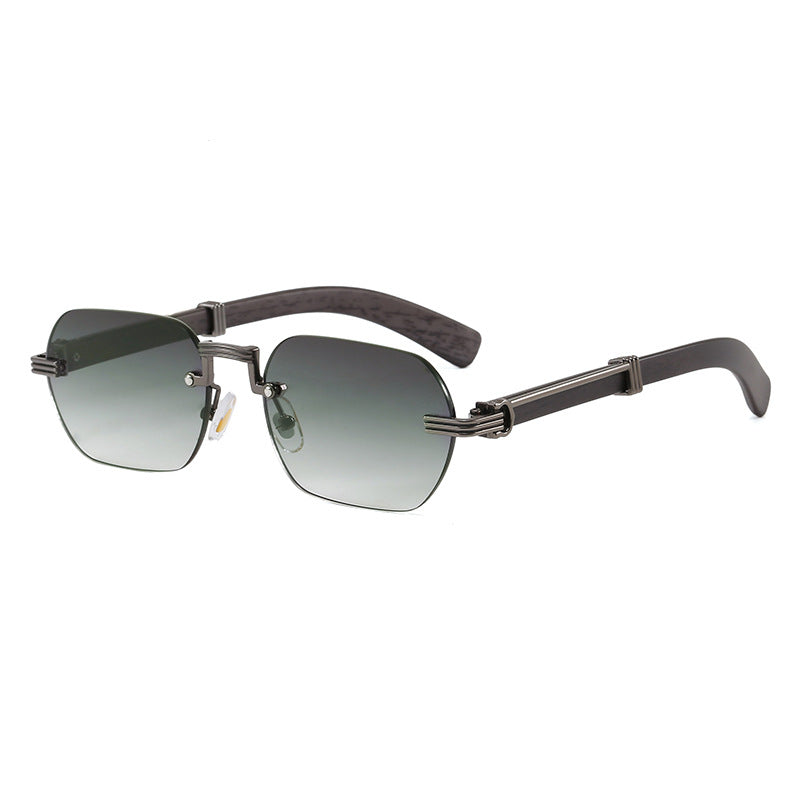 Damen Geometrische Designer-Sonnenbrille mit luxuriösem Metallrahmen Karnz