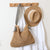 Damen Handtasche aus Naturmaterialien mit modischem Karomuster Karnz