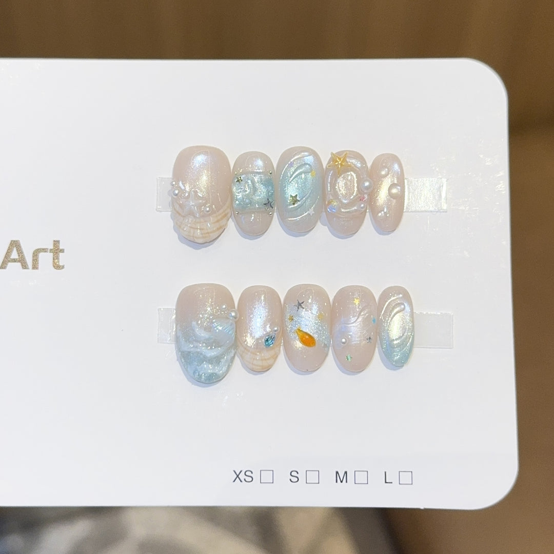 Kunstnagel Set mit Maritimem Design Karnz