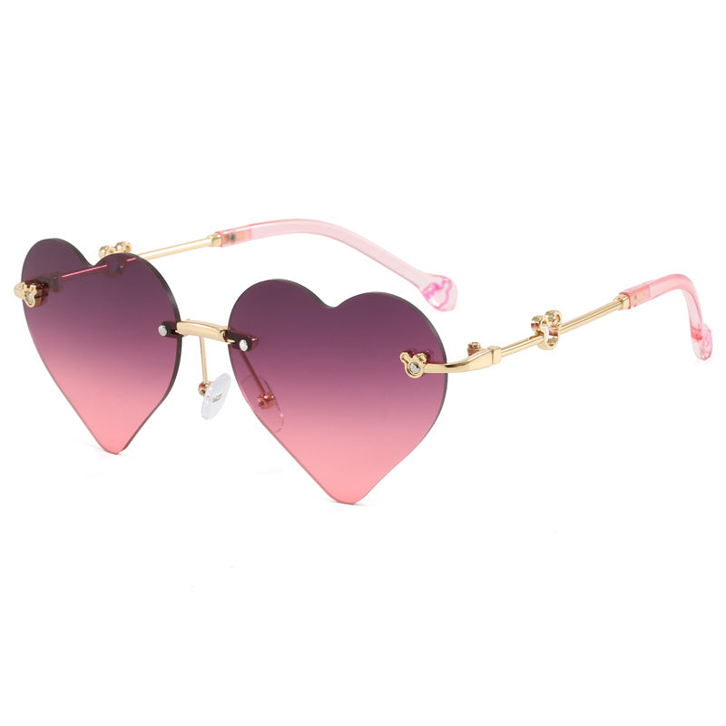 Damen Herzförmige Sonnenbrille mit verspiegelten Gläsern Karnz