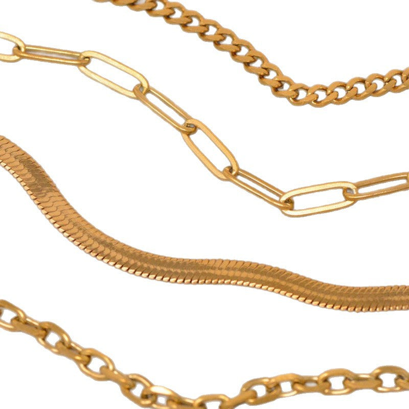 Schichtet Goldkette Armband Set Karnz