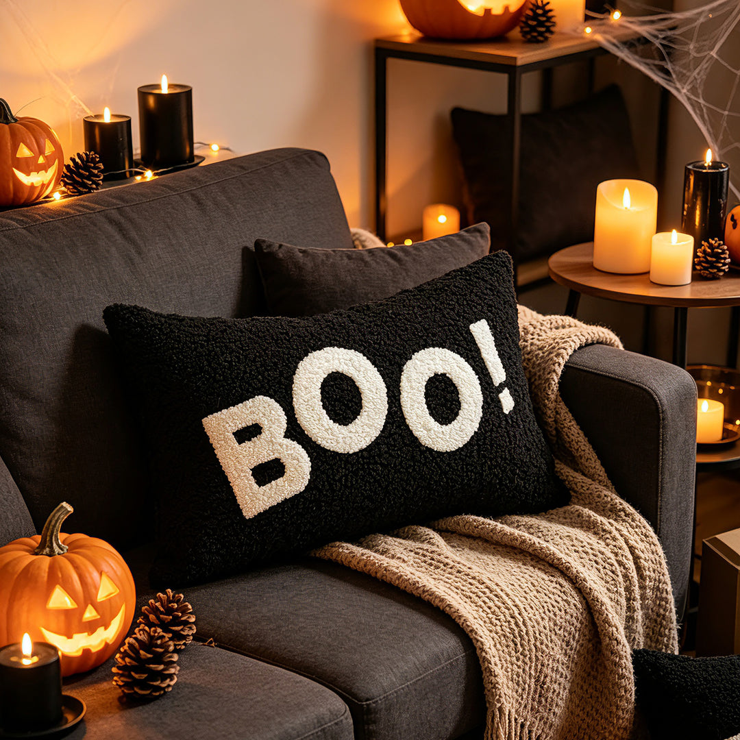 Halloween Sherpa Tufted Rückenstützen Kissenbezug