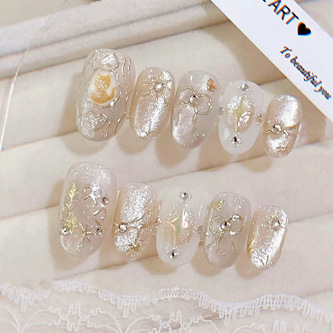 Glitzerndes Press-On Nagelkunstset