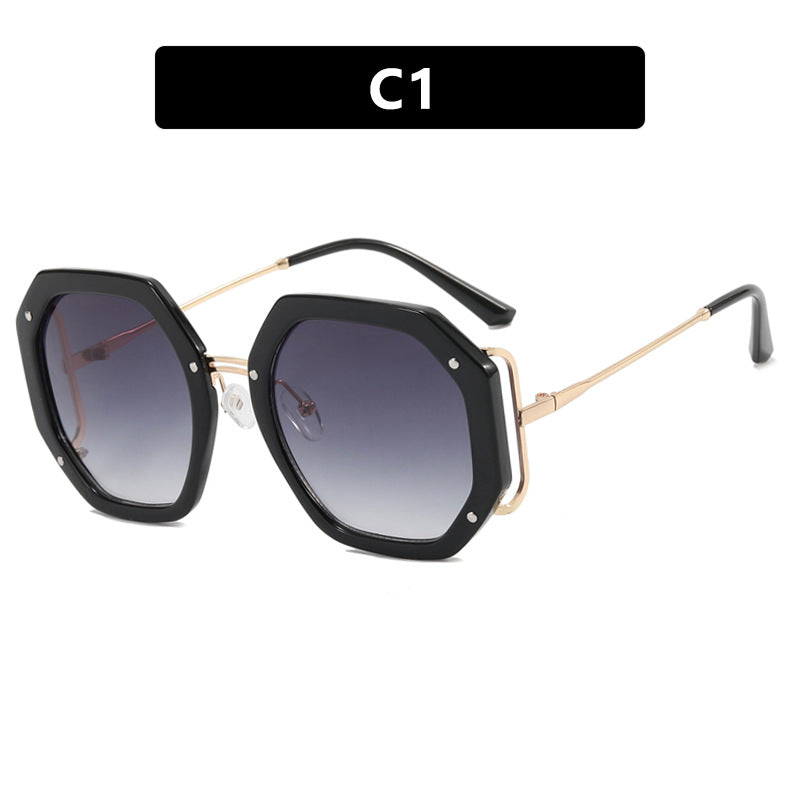 Damen stilvolle achtkantige Sonnenbrille mit UV-Schutz und elegantem Gestell Karnz