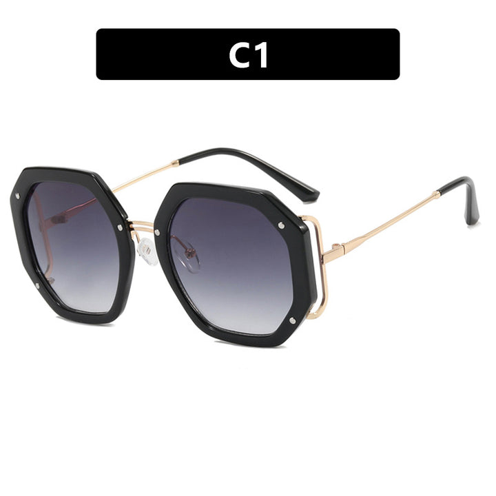 Damen stilvolle achtkantige Sonnenbrille mit UV-Schutz und elegantem Gestell Karnz