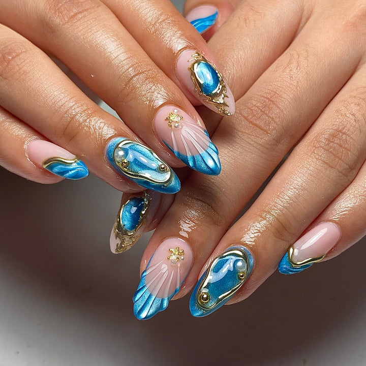 Dekorative Press-On Nail Art Set mit bunten Designs Karnz