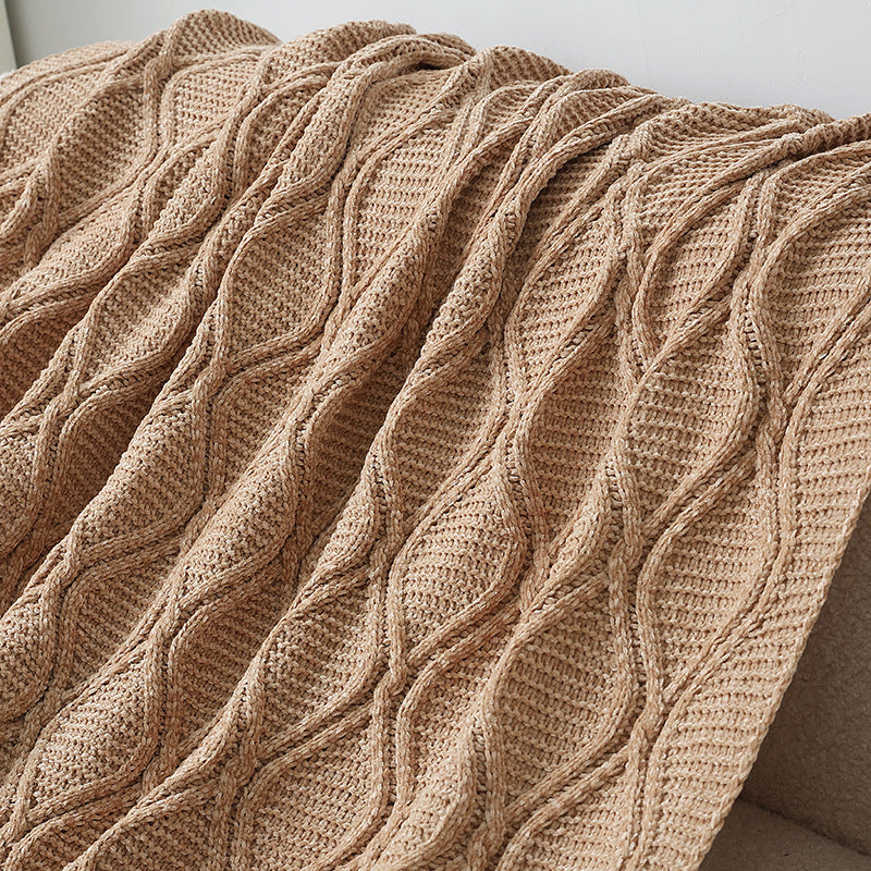 Dekorativer gestrickter Wurfdecke