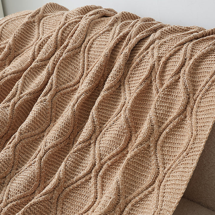 Dekorativer gestrickter Wurfdecke