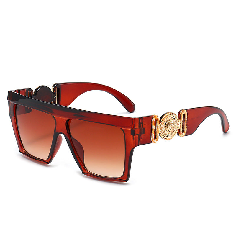 Übergroße geometrische Blocksonnenbrille